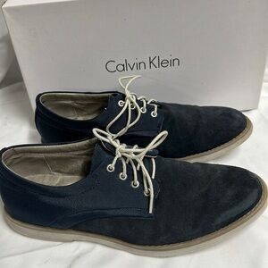Calvin Klein Felix Suede Nylon Men’s Shoes EUC Navy Size 10